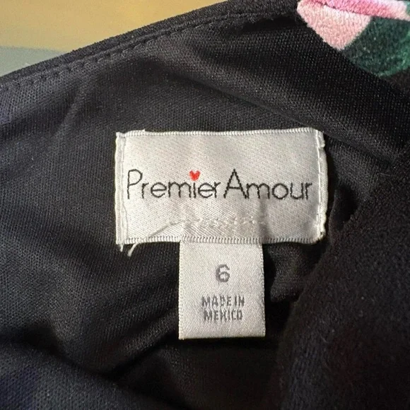 Y2k Premier Amour black rose floral semiformal cutout sheath midi cocktail dress - Picture 7 of 8